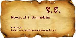 Noviczki Barnabás névjegykártya