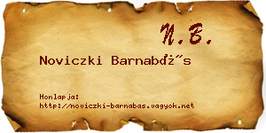 Noviczki Barnabás névjegykártya